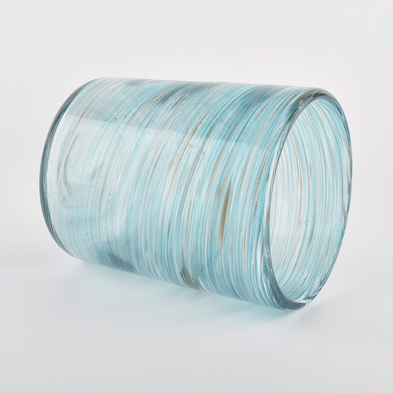 Sunny Glassware blue cylinder glass jars for candle making wholesale Sunny Glassware blue cylinder glass jars for candle making wholesale