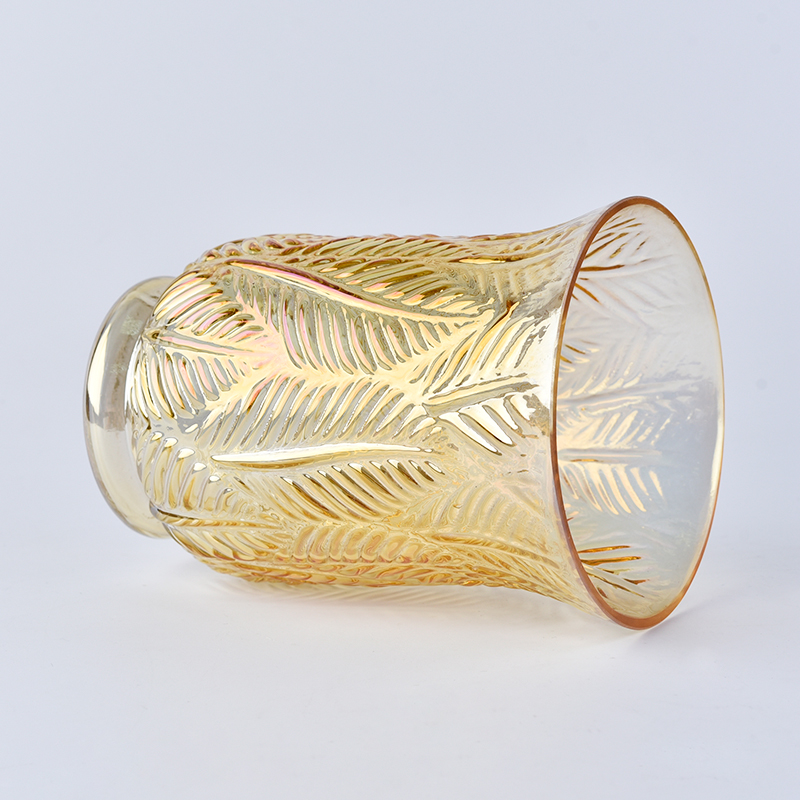 Amber penniform ion plating glasscandle holder Amber penniform ion plating glasscandle holder