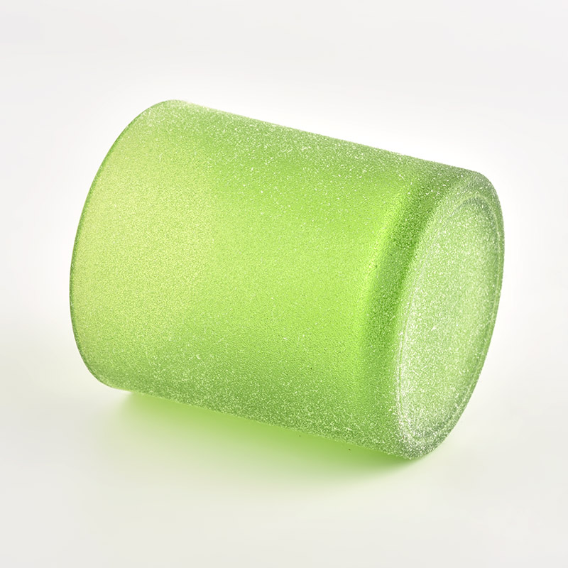 Luxury empty green frosted glass candle jars for making candles wholesale Luxury empty green frosted glass candle jars for making candles wholesale