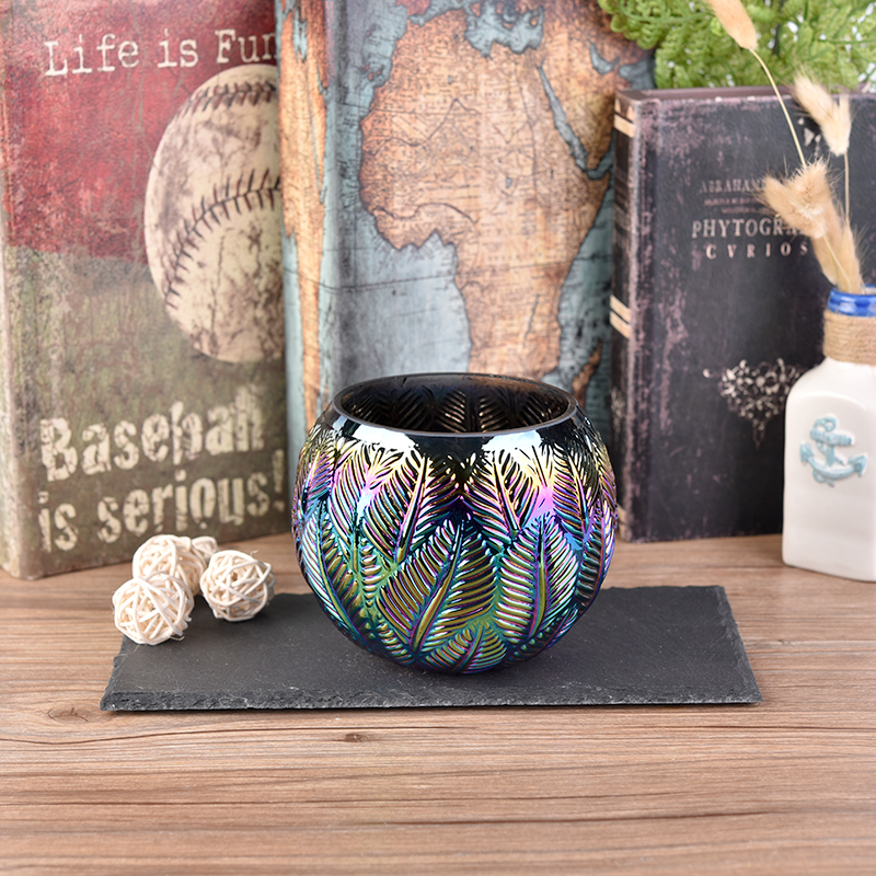 Electroplate crystal bowl candle holder large size Electroplate crystal bowl candle holder large size