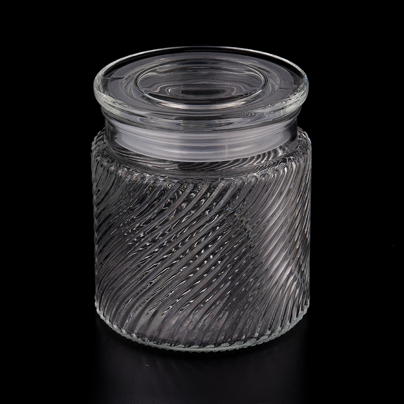 Wholesale custom 505ml clear glass candle jars with lid in bulk for candle making