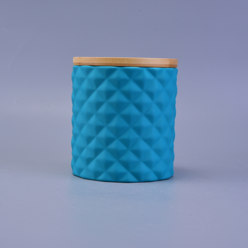 bright-colored ceramic jars for candles with wood lid bright-colored ceramic jars for candles with wood lid