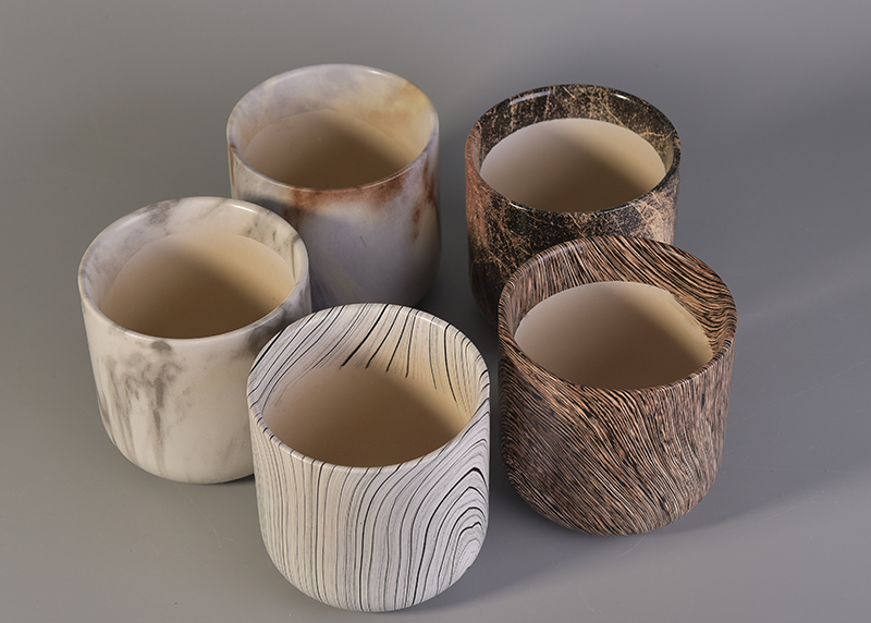 Unique printing ceramic candle holder Unique printing ceramic candle holder