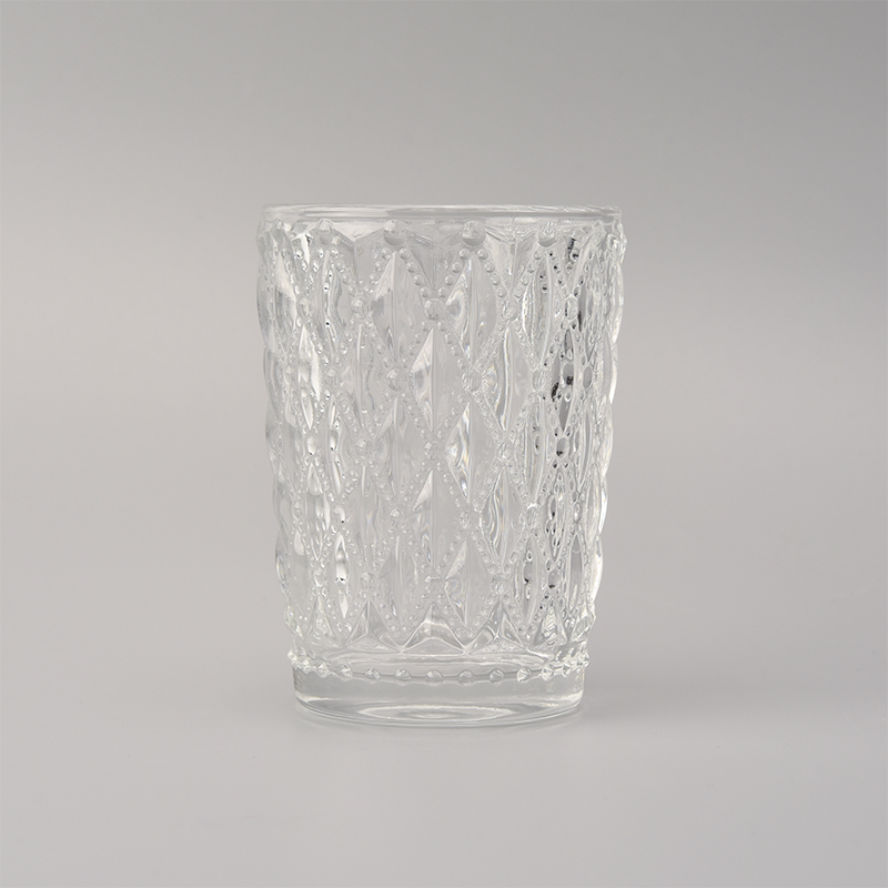 Hight white clear glass holders candle cups
