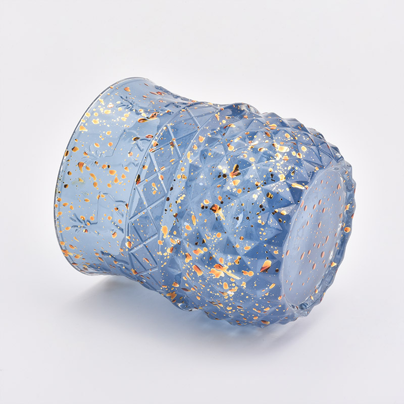 350ml luxury blue glass decorative candle holder