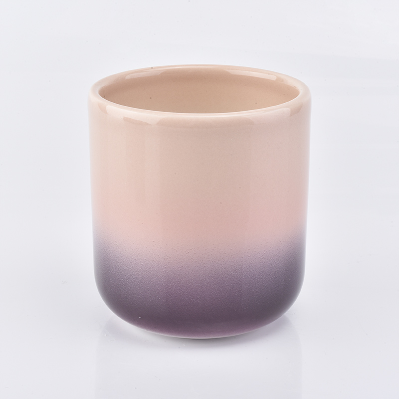 curved bottom pink ceramic candle jar 400ml