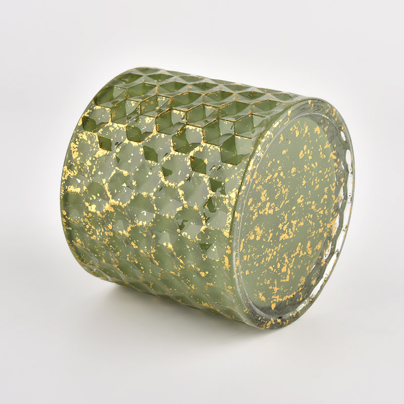 Empty green Candle Vessels with lids Glass Container Wholesale Empty green Candle Vessels with lids Glass Container Wholesale