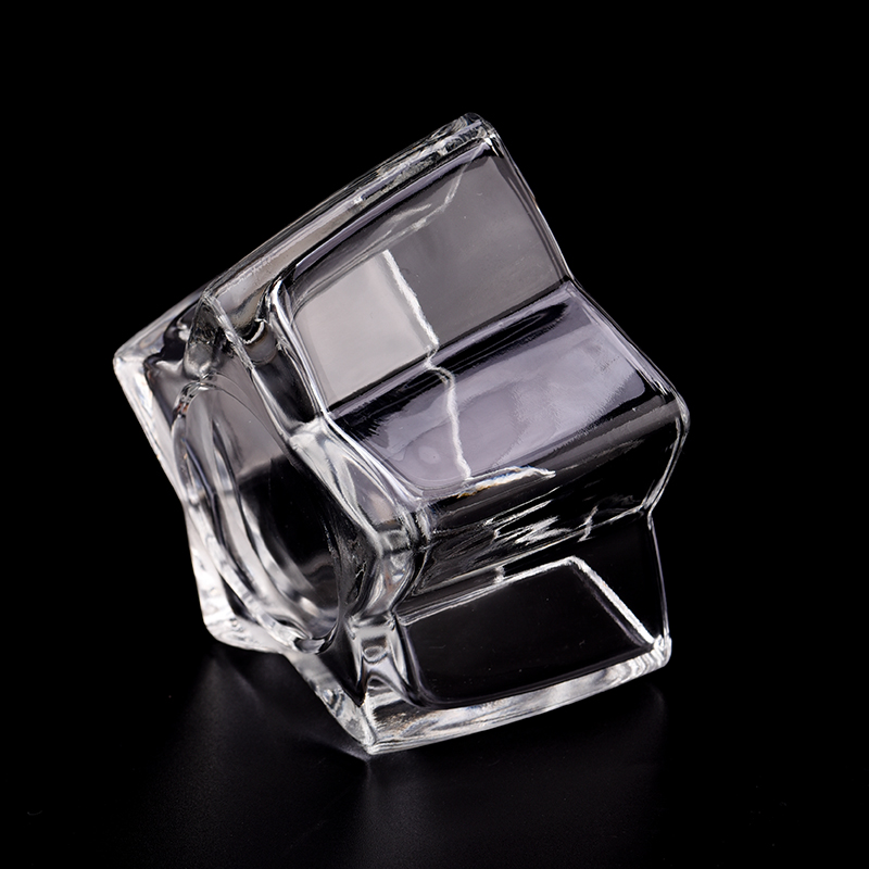 Custom 183ml five-pointed star shape transparent glass candle jar