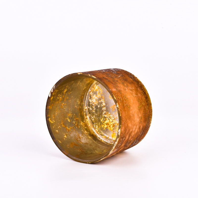 Wholesale 12oz foiled gold glass candle jars