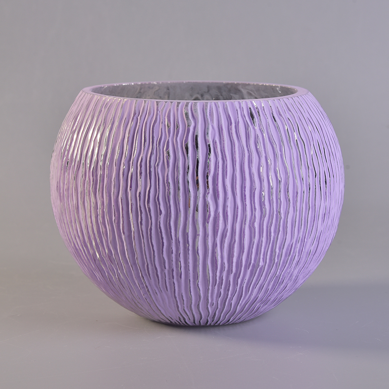 purple glass candle bowl wholesale