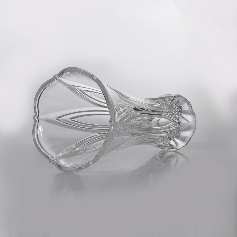 Uniquely shaped clear glass vase wholesales