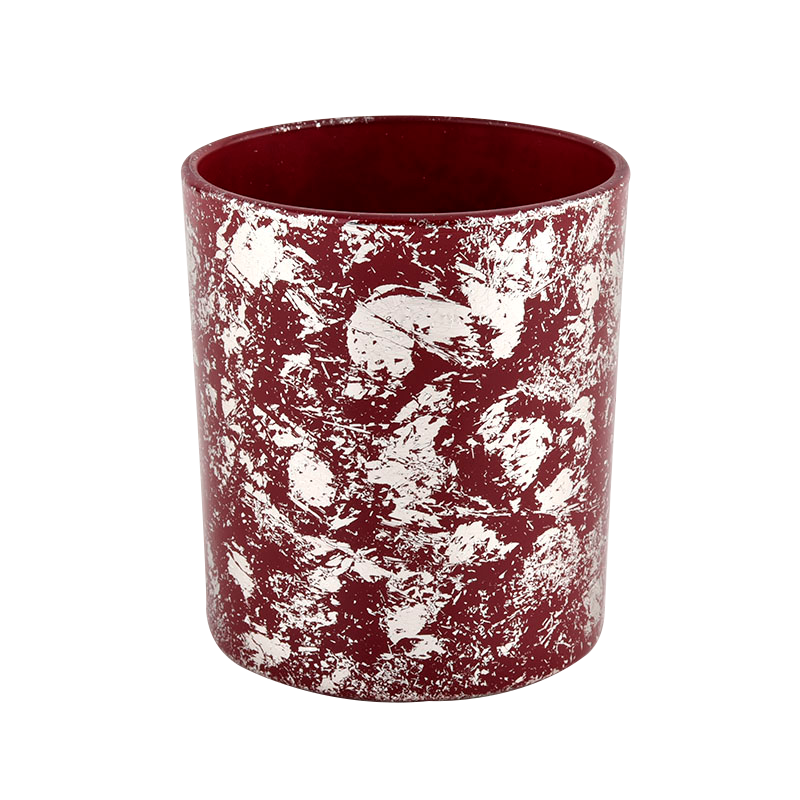 Custom high quality white printing dust and red glass candle jars Custom high quality white printing dust and red glass candle jars