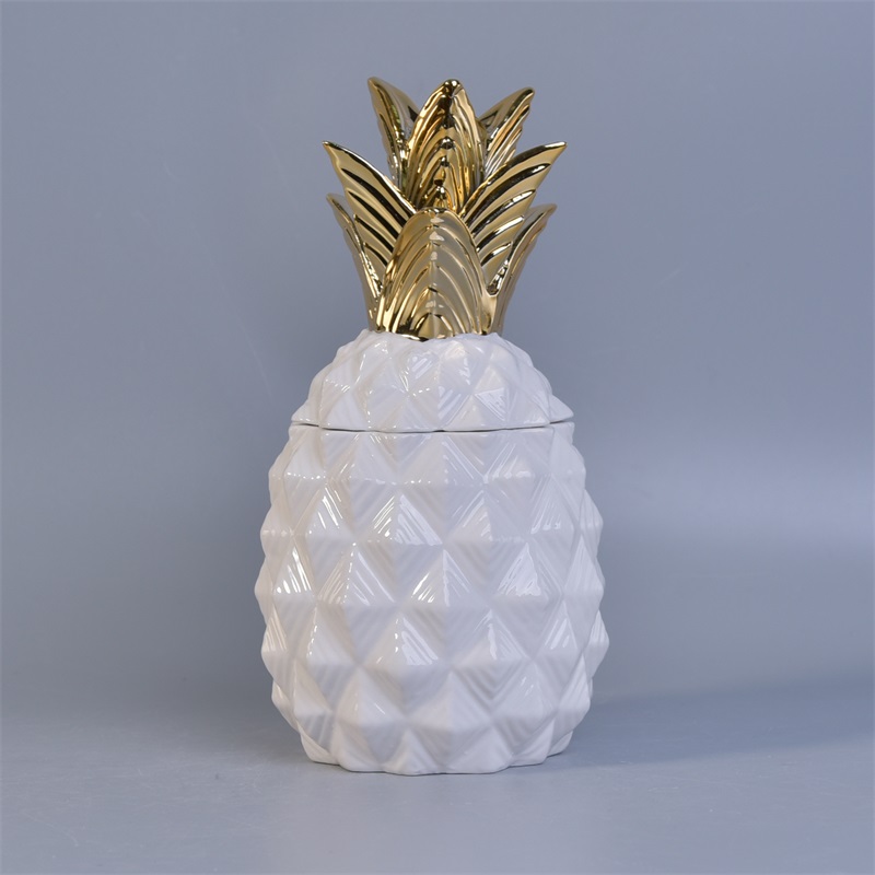 Large scale creative pineapple shape ceramic jar