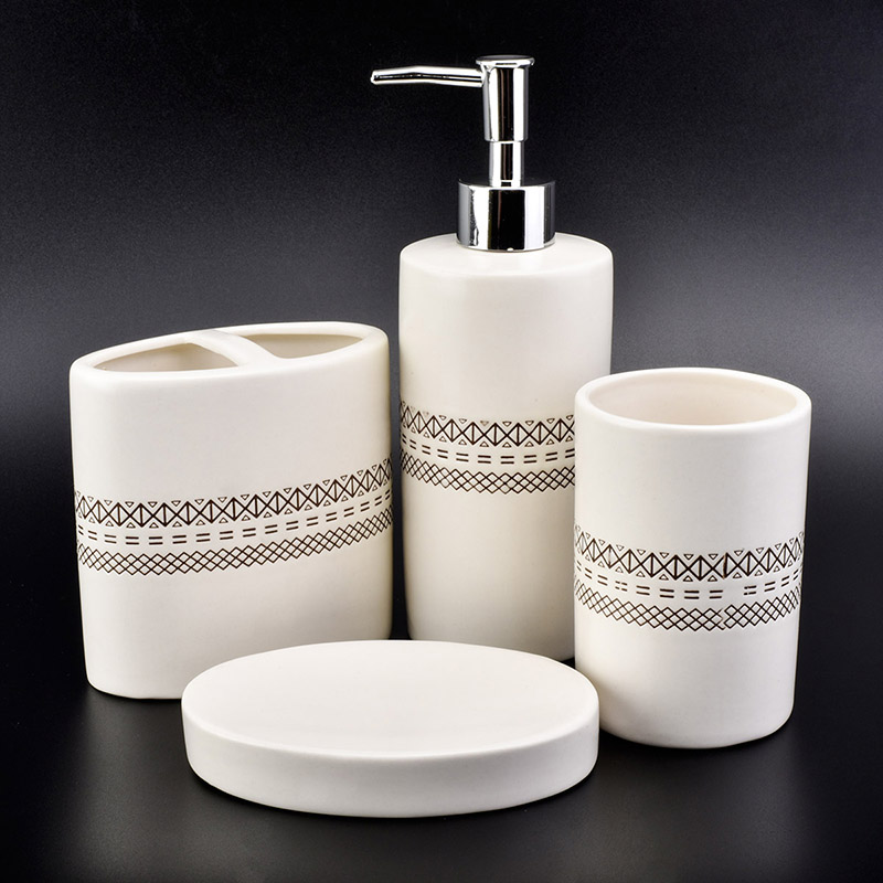 white ceramic bathroom set 4 pieces