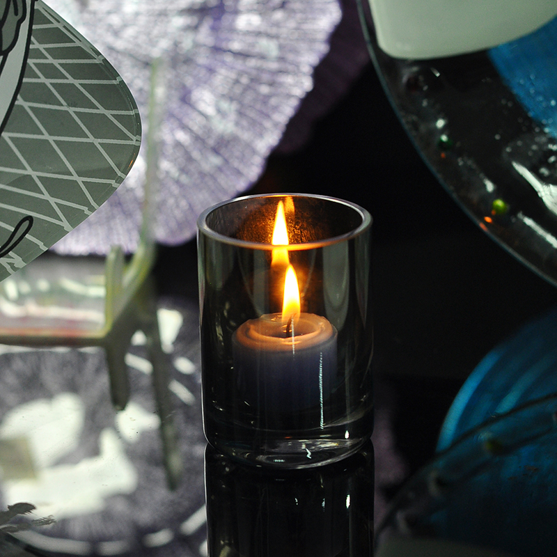 Starfish embossed gray electroplate glass candle holder popular in America Starfish embossed gray electroplate glass candle holder popular in America