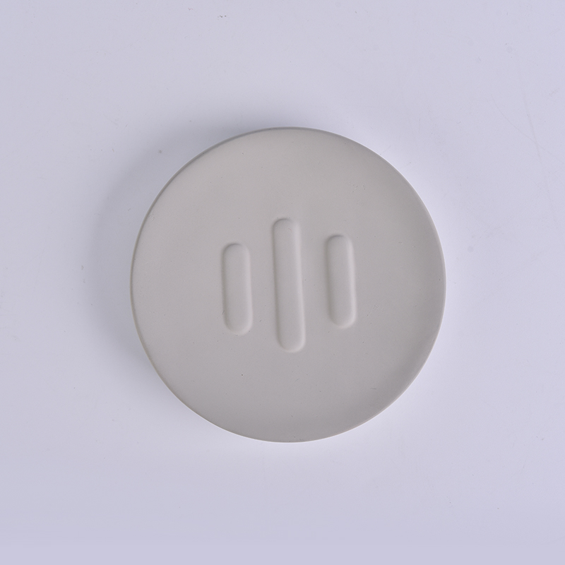Round grey concrete soap holder  