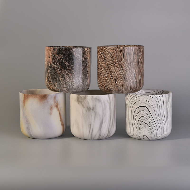 Unique printing ceramic candle holder Unique printing ceramic candle holder