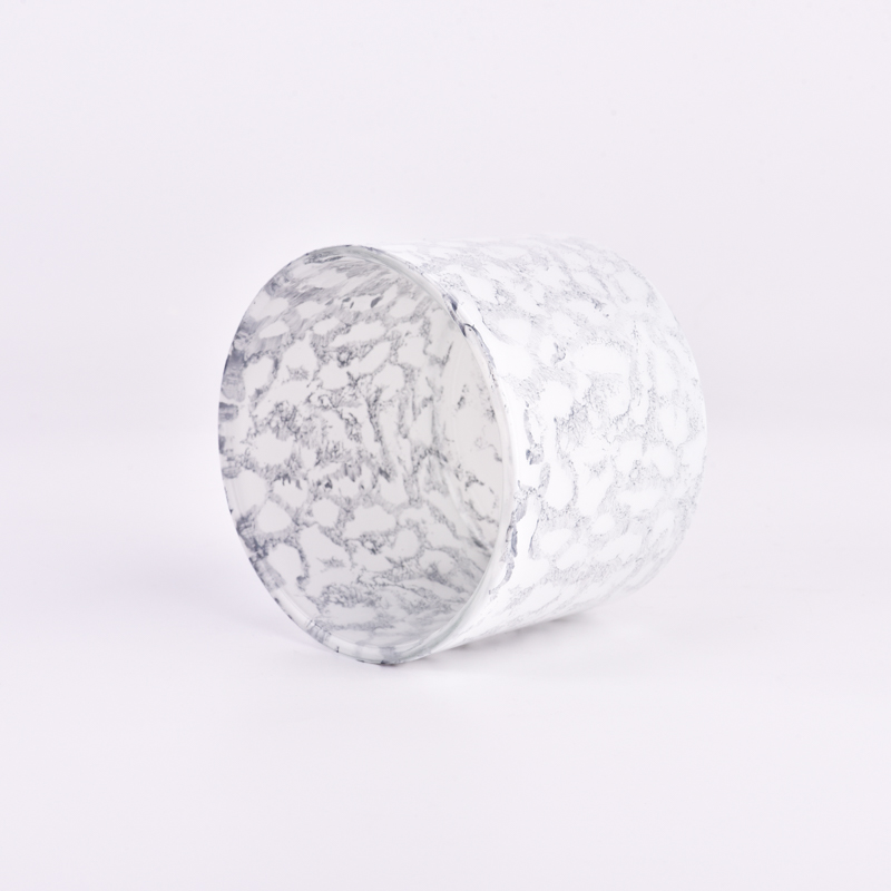 Luxury Lightgray wide mouth glass candle holder for candle making