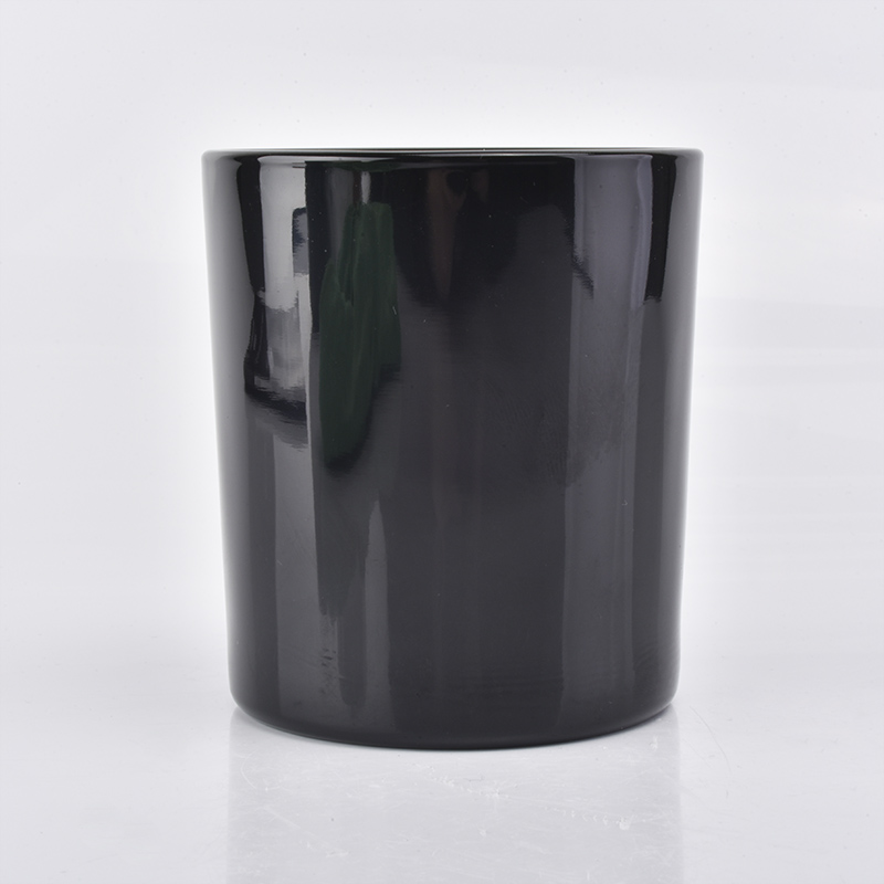 Gloss Black Candle Glass Holder Wholesale