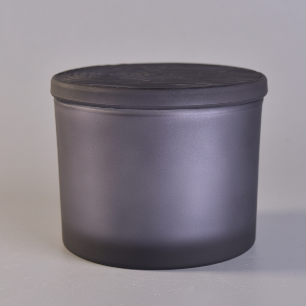 matte black large glass candle jar with lid
