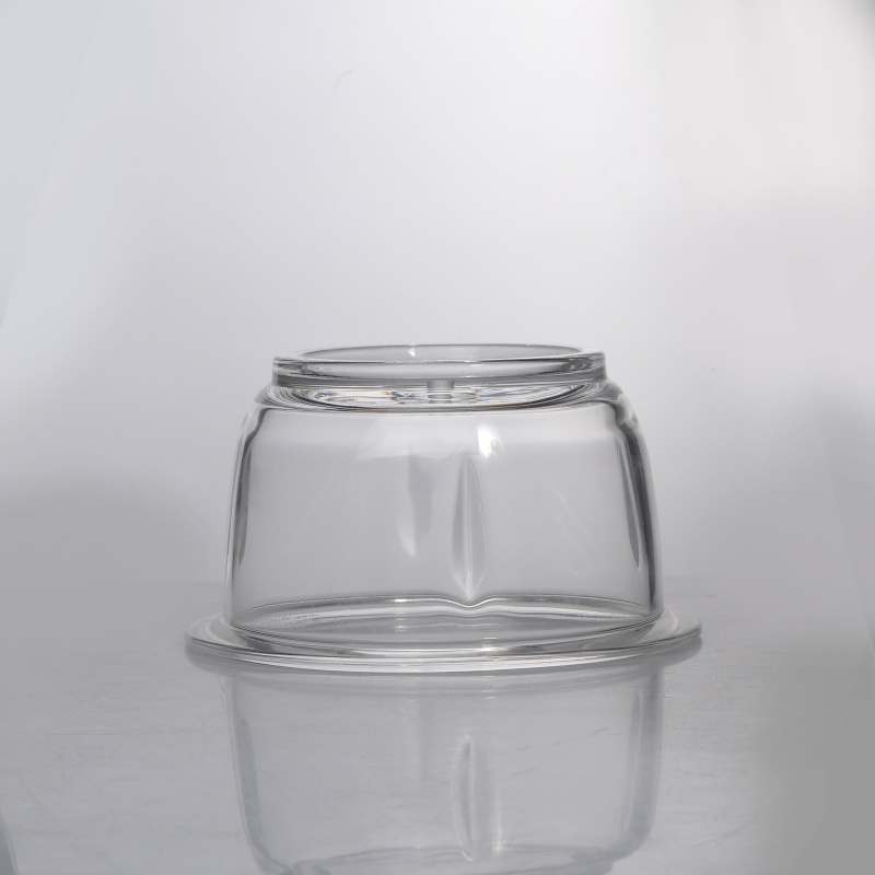 Round glass flower pot