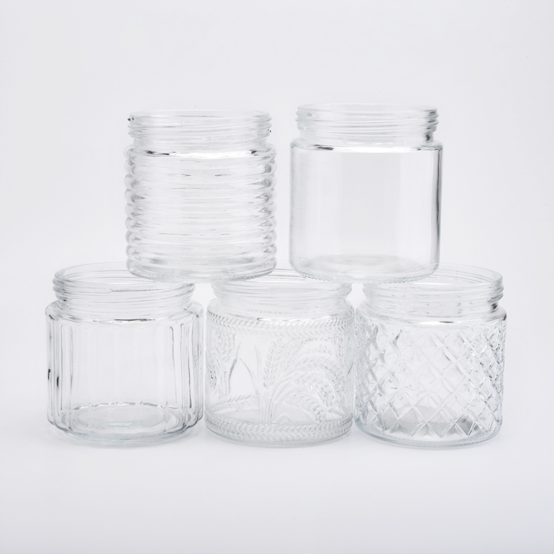 wholesale glass candle jar with metal lid