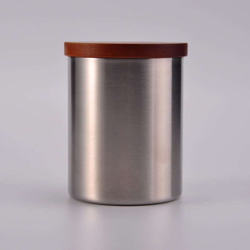 Cylinder Straight 304 Stainless Steel Candle Jars With Lids