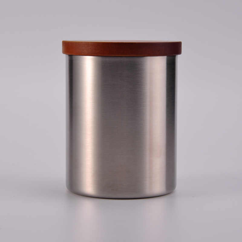 Cylinder Straight 304 Stainless Steel Candle Jars With Lids