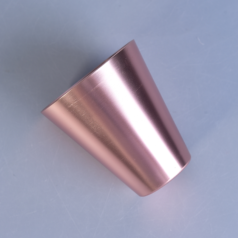 95ml aluminium metal rose gold wide mouth candle holder