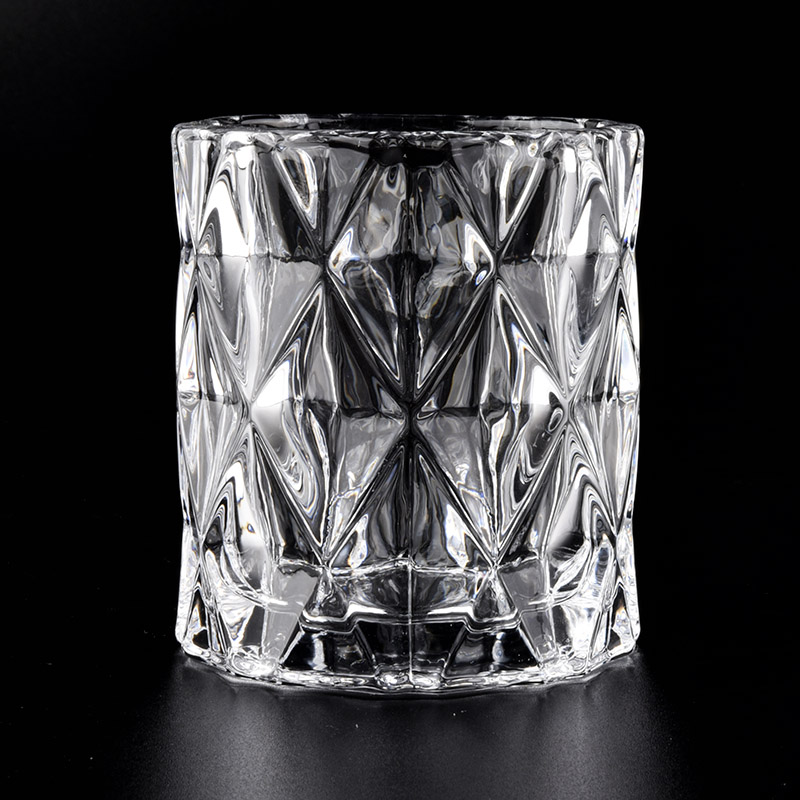 New Arrival Crystal Diamond Cut Glass Jar For Candle Making