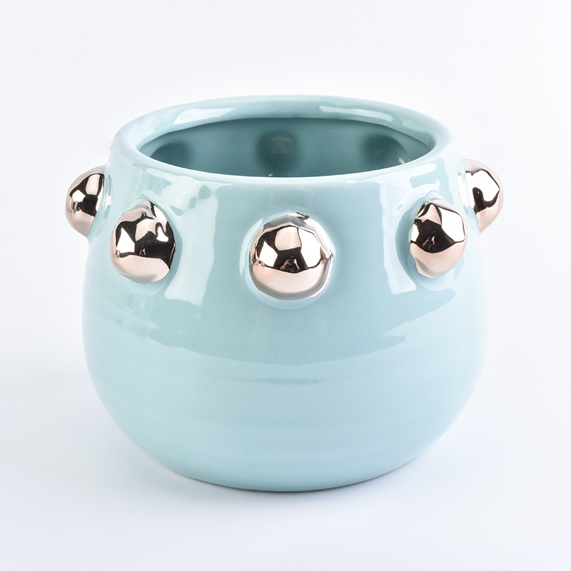 Cute ceramic candle jar blue color glossy surface finish
Cute ceramic candle jar blue color glossy surface finish