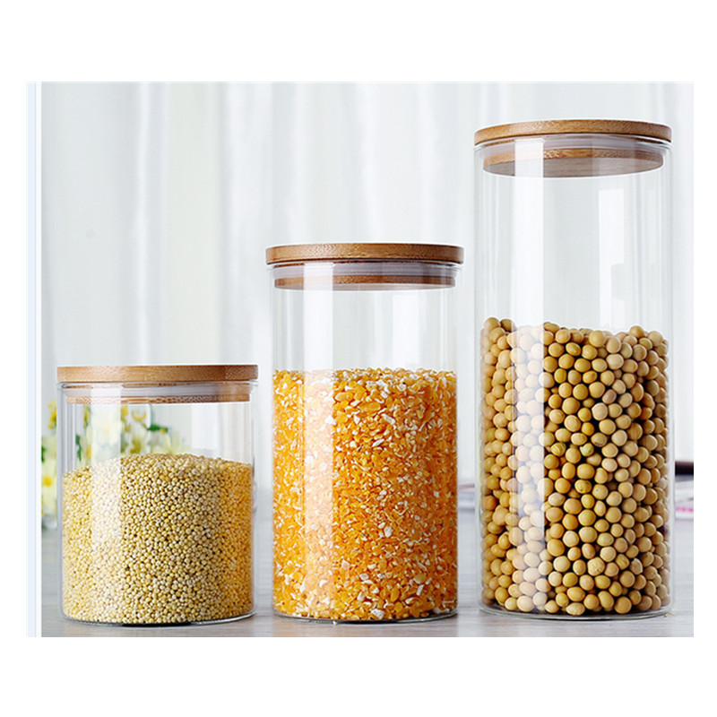 Wholesale Borosilicate Glass Jar Food Container with Lid