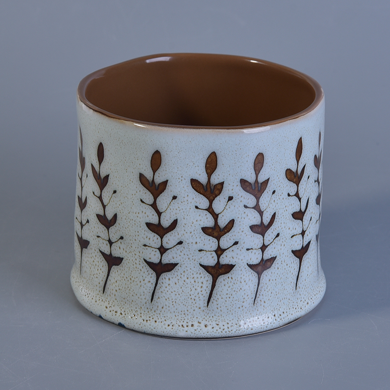 hand-drawn ceramic candle jar white background hand-drawn ceramic candle jar white background