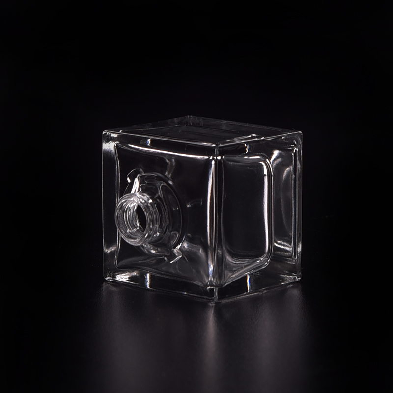 Cube transparent glass fragrance bottle