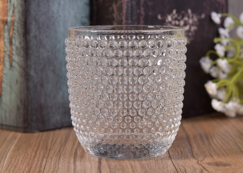 160ml Embossed Pattern Votive Glass Candle Vessel Wholesale