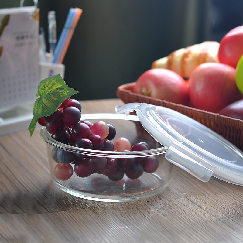 Glass Rounded Food Storage Container 