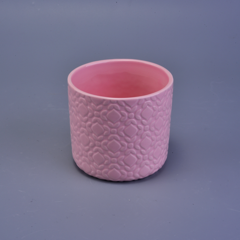 matte embossed cyliner ceramic vessel for candles
matte embossed cyliner ceramic vessel for candles
