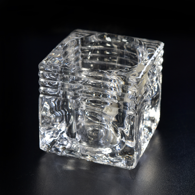 Square glass candle holders