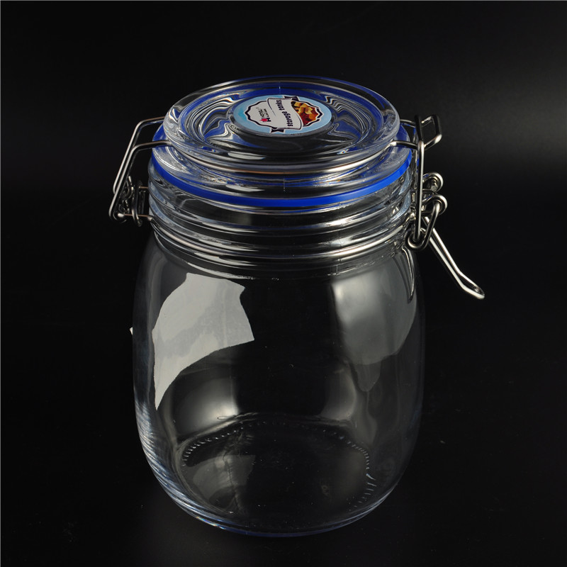 Transparent glass airtight jar