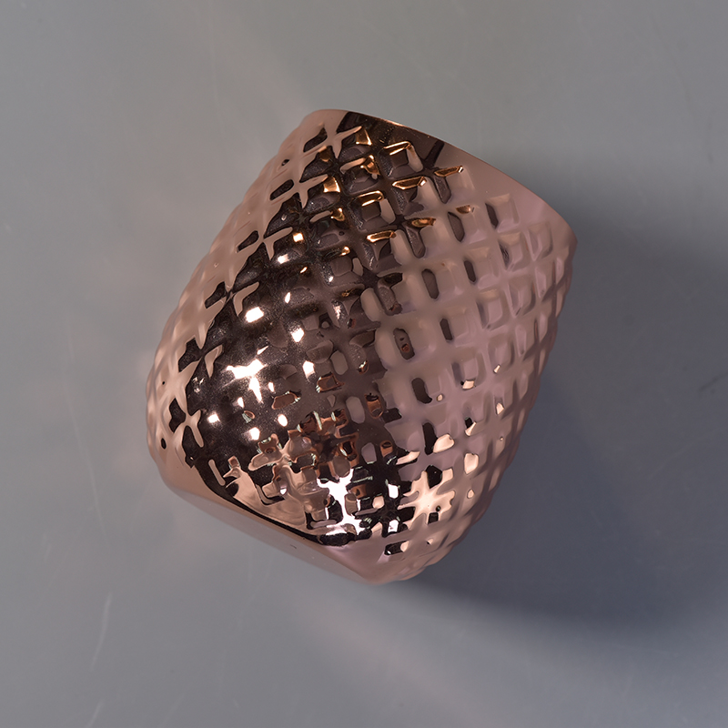 rose gold aluminium pineapple jar for candles