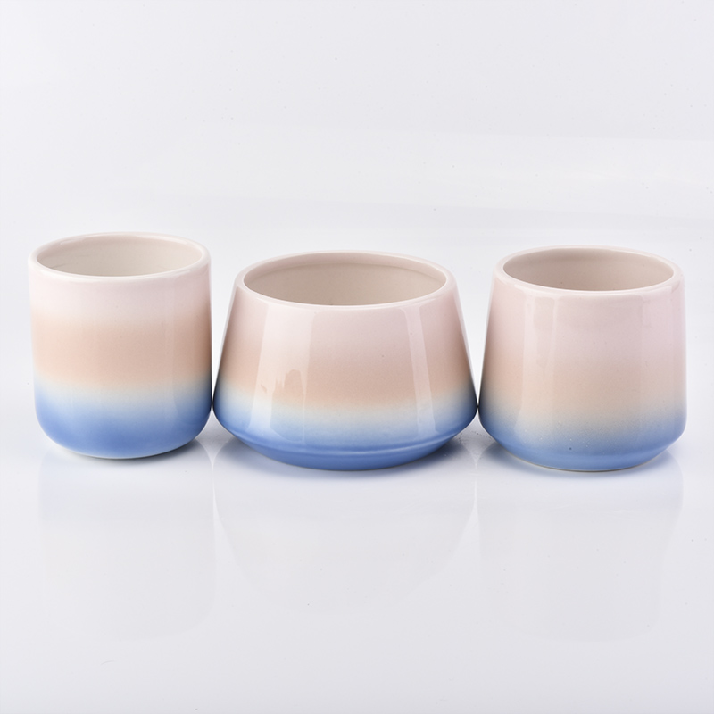 Colorful glazing ceramic candle holders wholesale