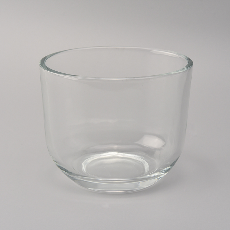 Round bottom glass candle holder 