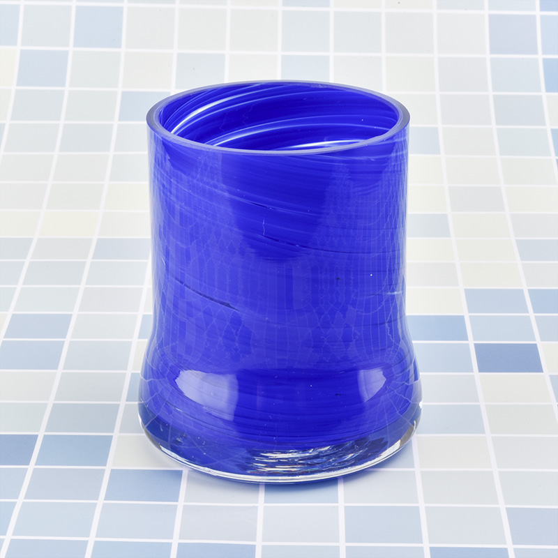 Glass Candle Holders Candle Jars 400ML Blue