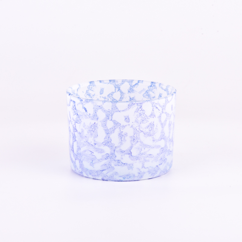 Hot Sale 510ml Wide-Mouth Glass Candle Holder with Rockiness Effect