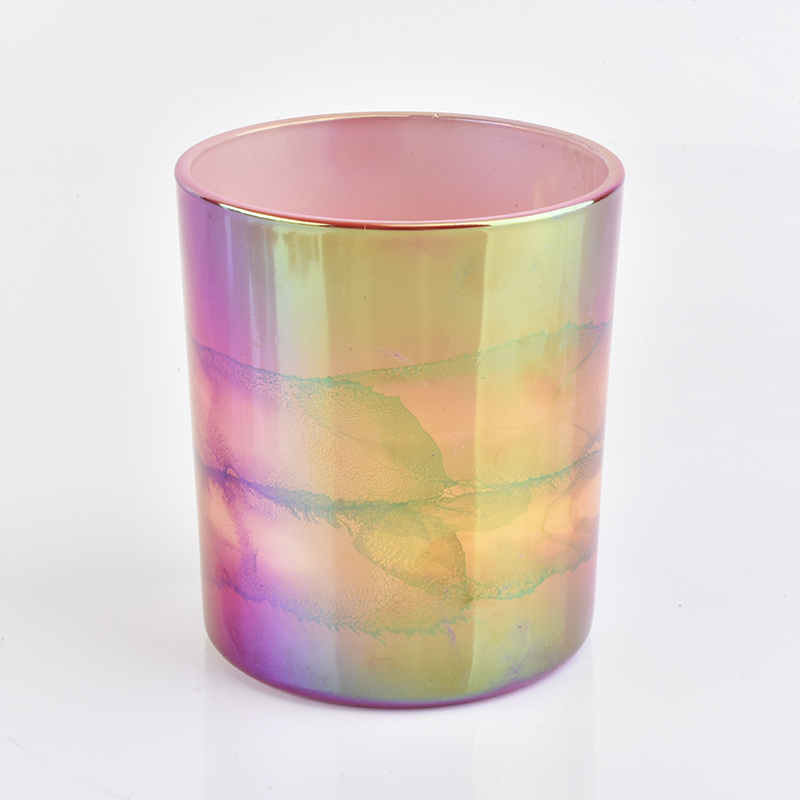 New arrival 12 oz glass candle holder with unique painting