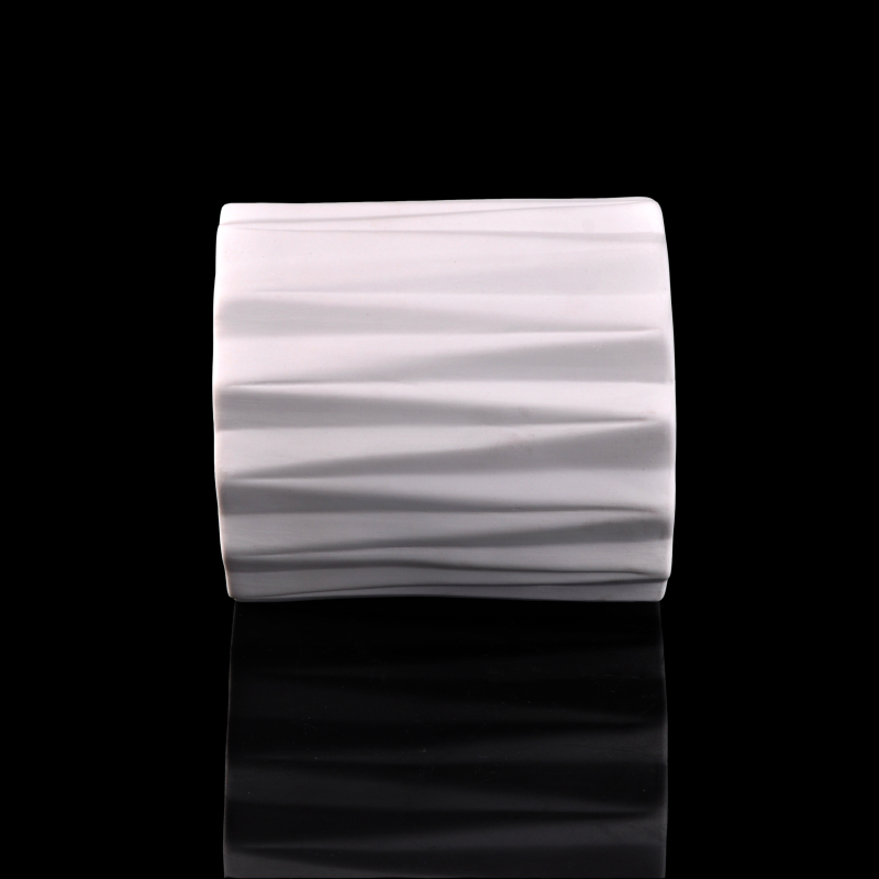 450ml white tree pattern ceramic candle jar