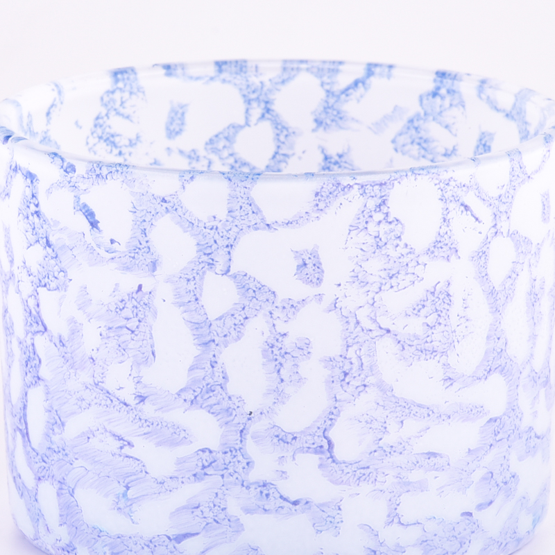 Hot Sale 510ml Wide-Mouth Glass Candle Holder with Rockiness Effect