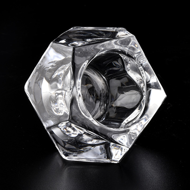 Crystal geometric tealight glass candle jars