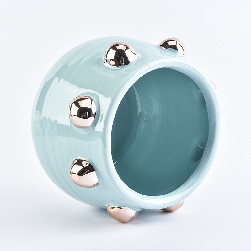 Cute ceramic candle jar blue color glossy surface finish
Cute ceramic candle jar blue color glossy surface finish