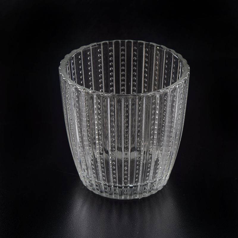 New Decorative Round Empty Glass Votive Candle Holders with Dot Pattern